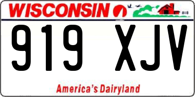 WI license plate 919XJV