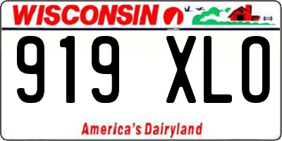 WI license plate 919XLO