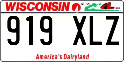 WI license plate 919XLZ