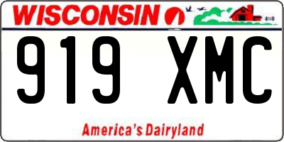 WI license plate 919XMC