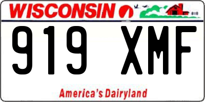WI license plate 919XMF