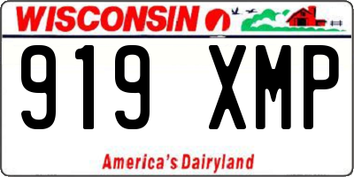 WI license plate 919XMP