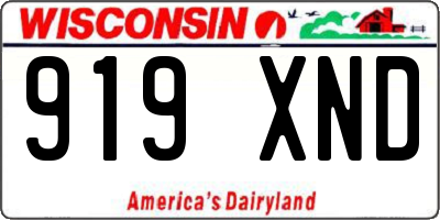 WI license plate 919XND