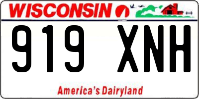 WI license plate 919XNH
