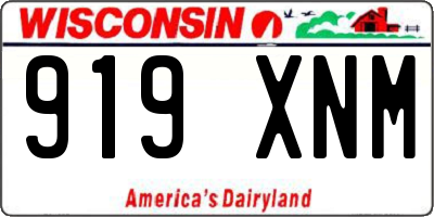 WI license plate 919XNM