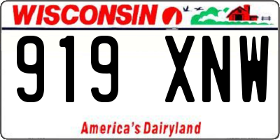 WI license plate 919XNW
