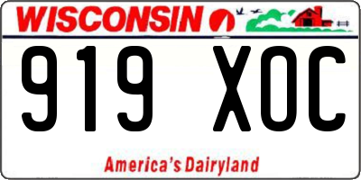 WI license plate 919XOC