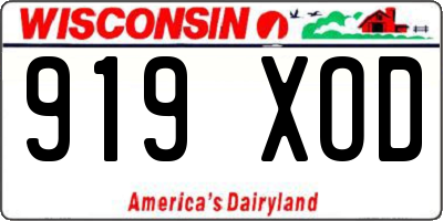 WI license plate 919XOD