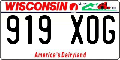WI license plate 919XOG