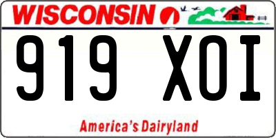 WI license plate 919XOI
