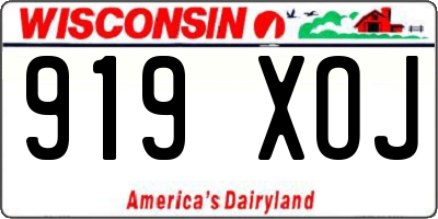 WI license plate 919XOJ
