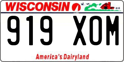 WI license plate 919XOM
