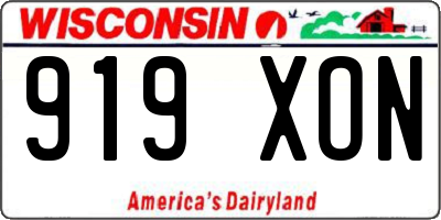 WI license plate 919XON