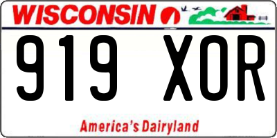 WI license plate 919XOR