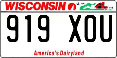WI license plate 919XOU