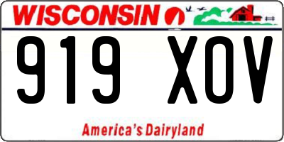 WI license plate 919XOV