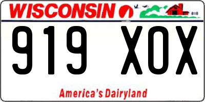 WI license plate 919XOX