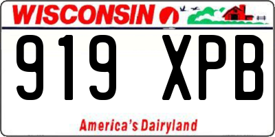 WI license plate 919XPB