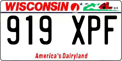 WI license plate 919XPF