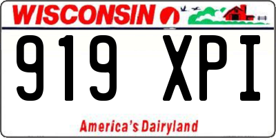 WI license plate 919XPI
