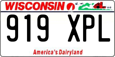 WI license plate 919XPL
