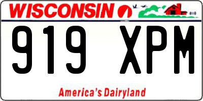 WI license plate 919XPM