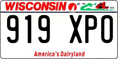 WI license plate 919XPO