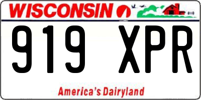 WI license plate 919XPR