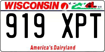 WI license plate 919XPT