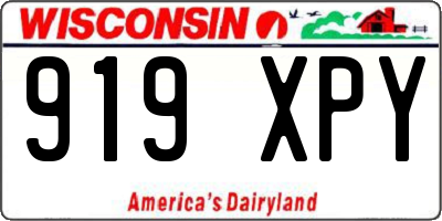WI license plate 919XPY