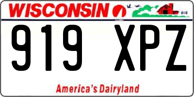 WI license plate 919XPZ