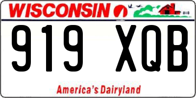 WI license plate 919XQB