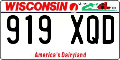 WI license plate 919XQD