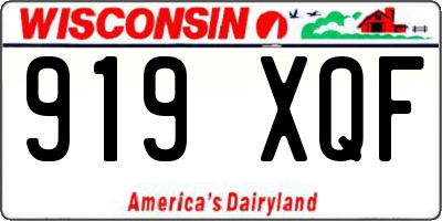 WI license plate 919XQF
