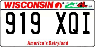 WI license plate 919XQI