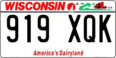 WI license plate 919XQK