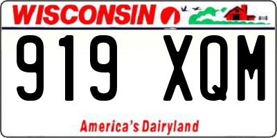 WI license plate 919XQM