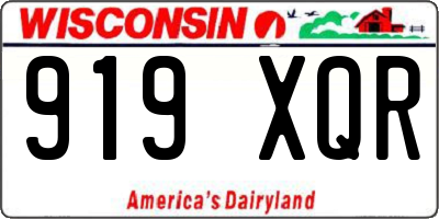 WI license plate 919XQR