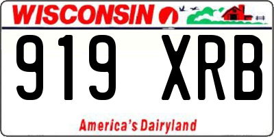 WI license plate 919XRB