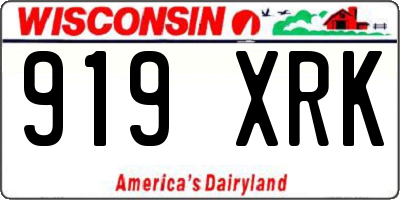 WI license plate 919XRK