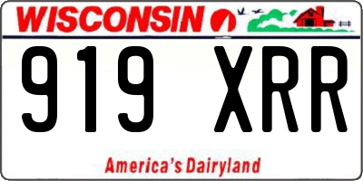 WI license plate 919XRR