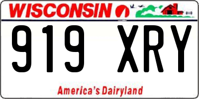 WI license plate 919XRY