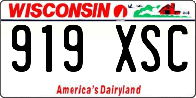 WI license plate 919XSC