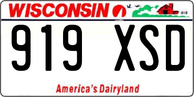 WI license plate 919XSD