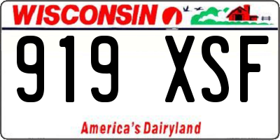 WI license plate 919XSF