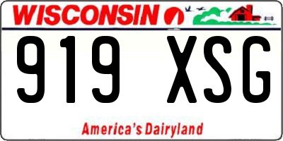 WI license plate 919XSG
