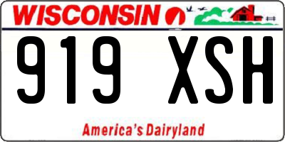 WI license plate 919XSH