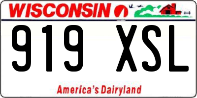 WI license plate 919XSL