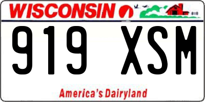 WI license plate 919XSM