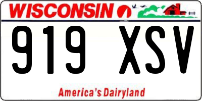 WI license plate 919XSV